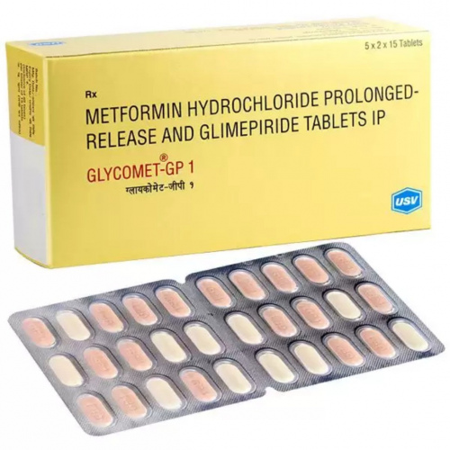 GLYCOMET GP 15 TAB (Glimepiride 1mg, Metformin 500mg)