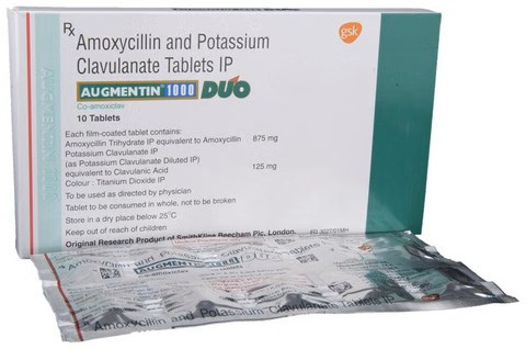 AUGMENTIN-1000 DUO 10TAB (Amoxycillin 875mg, Clavulanic Acid 125mg)