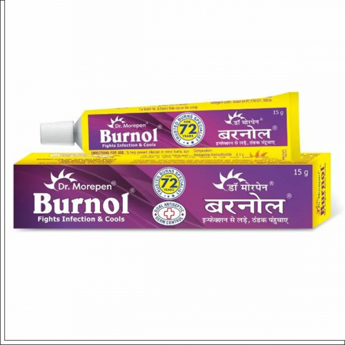 BURNOL CREAM 15G  (Aminacrine Hydrochloride 0.1g, Cetrimide IP 0.5g, Emulsion base q.s. to 100g)