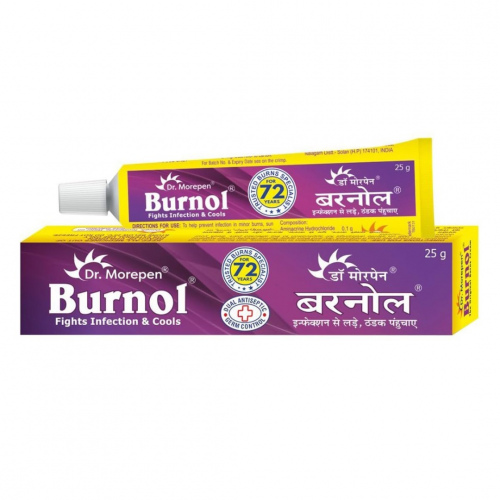 BURNOL CREAM 25GM (Aminacrine Hydrochloride 0.1g, Cetrimide IP 0.5g, Emulsion base q.s. to 100g)