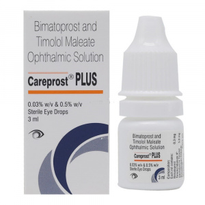CAREPROST PLUS EYE DROP 3ML (Биматопрост 0.3мг/мл, Тимолол 5мг/мл)
