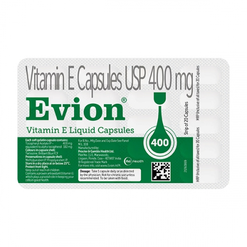 EVION (1) 20CAP (Vitamin E or Tocopheryl Acetate IP 400)
